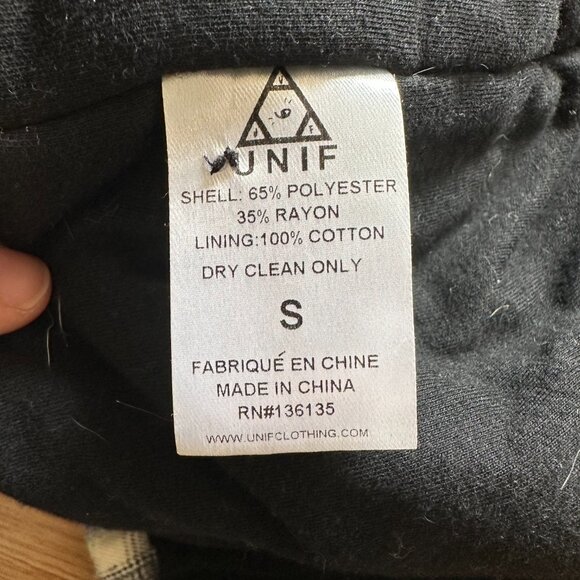 UNIF Vago Plaid Flannel Hooded Jacket Women's Size Small - Picture 8 of 8